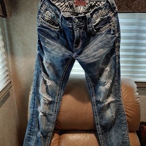 Rock Revival Jena Crop Distressed Capri Jeans